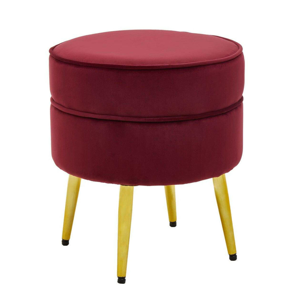Tamra Round Velvet Gold Leg Footstool.