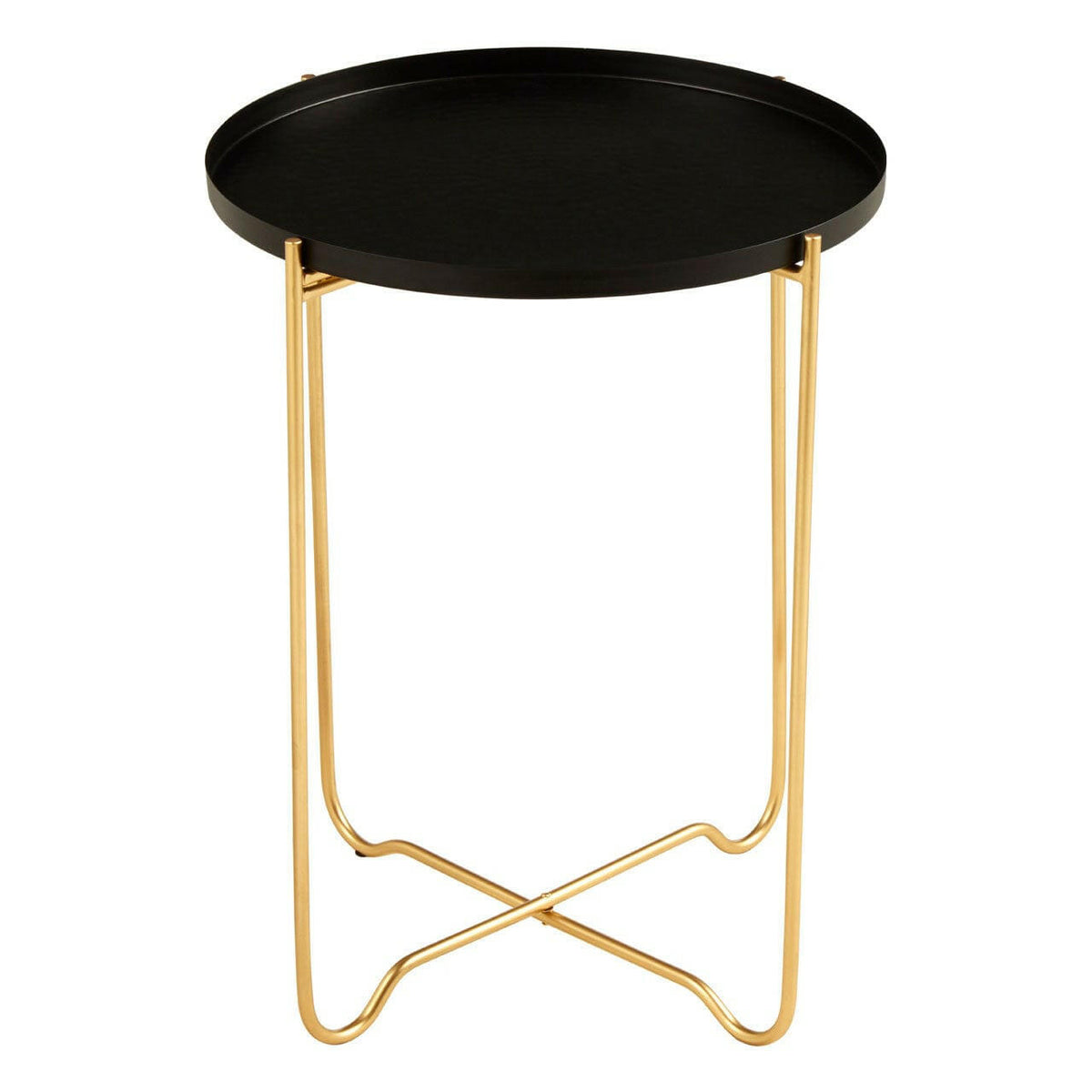 Templar Black Finish Round Top Side Table.