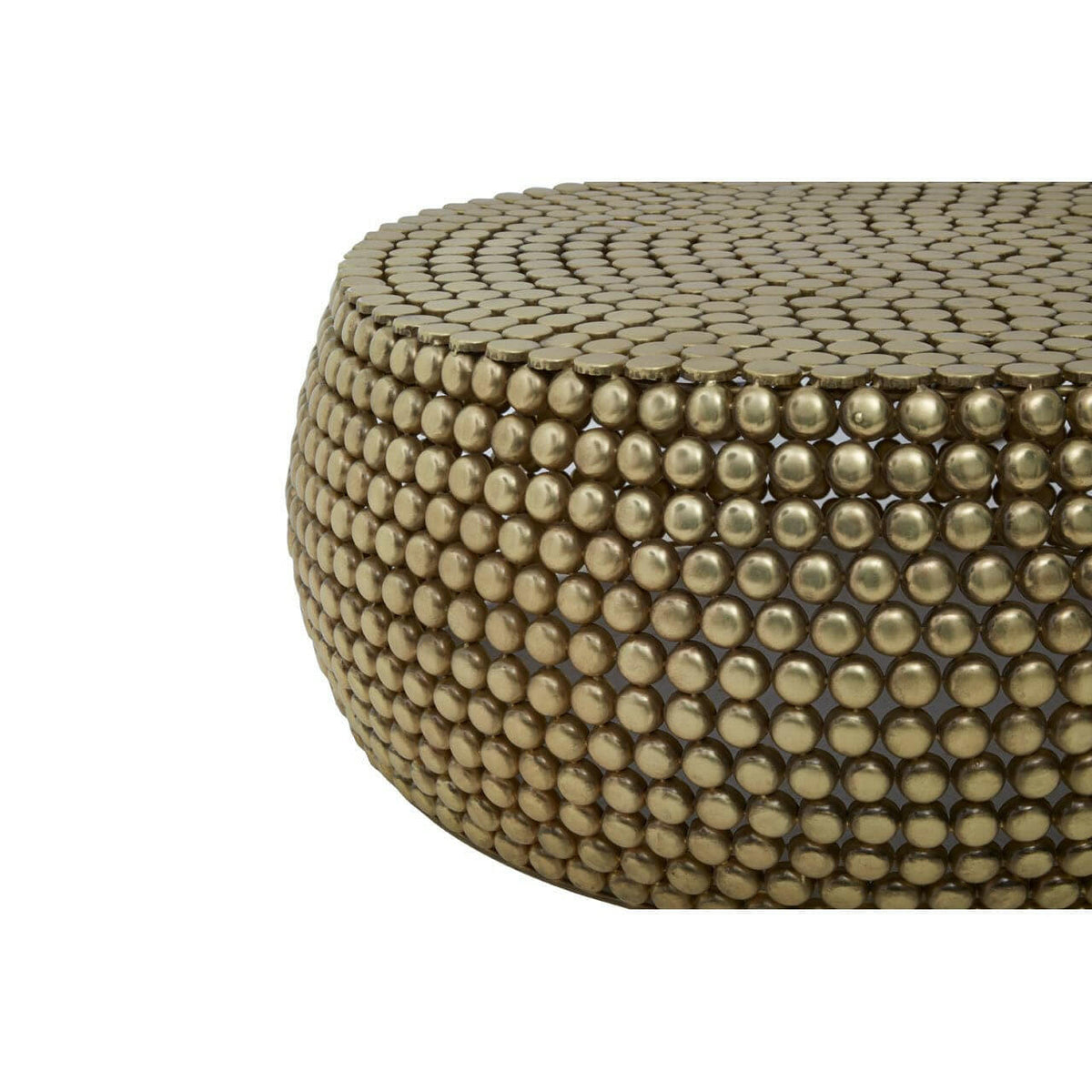 Templar Gold Finish Beaded Coffee Table.