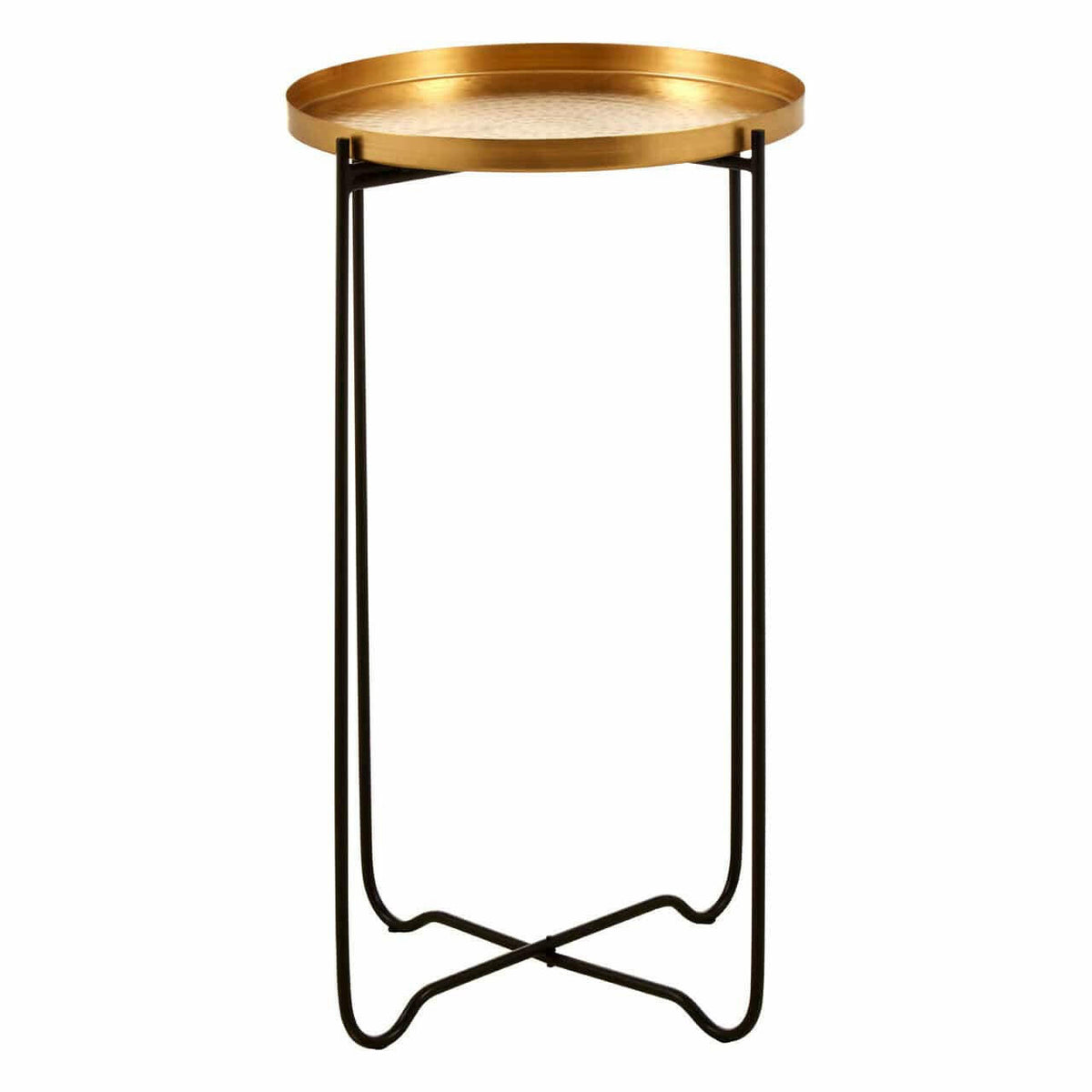 Templar Gold Finish Round Top Side Table.