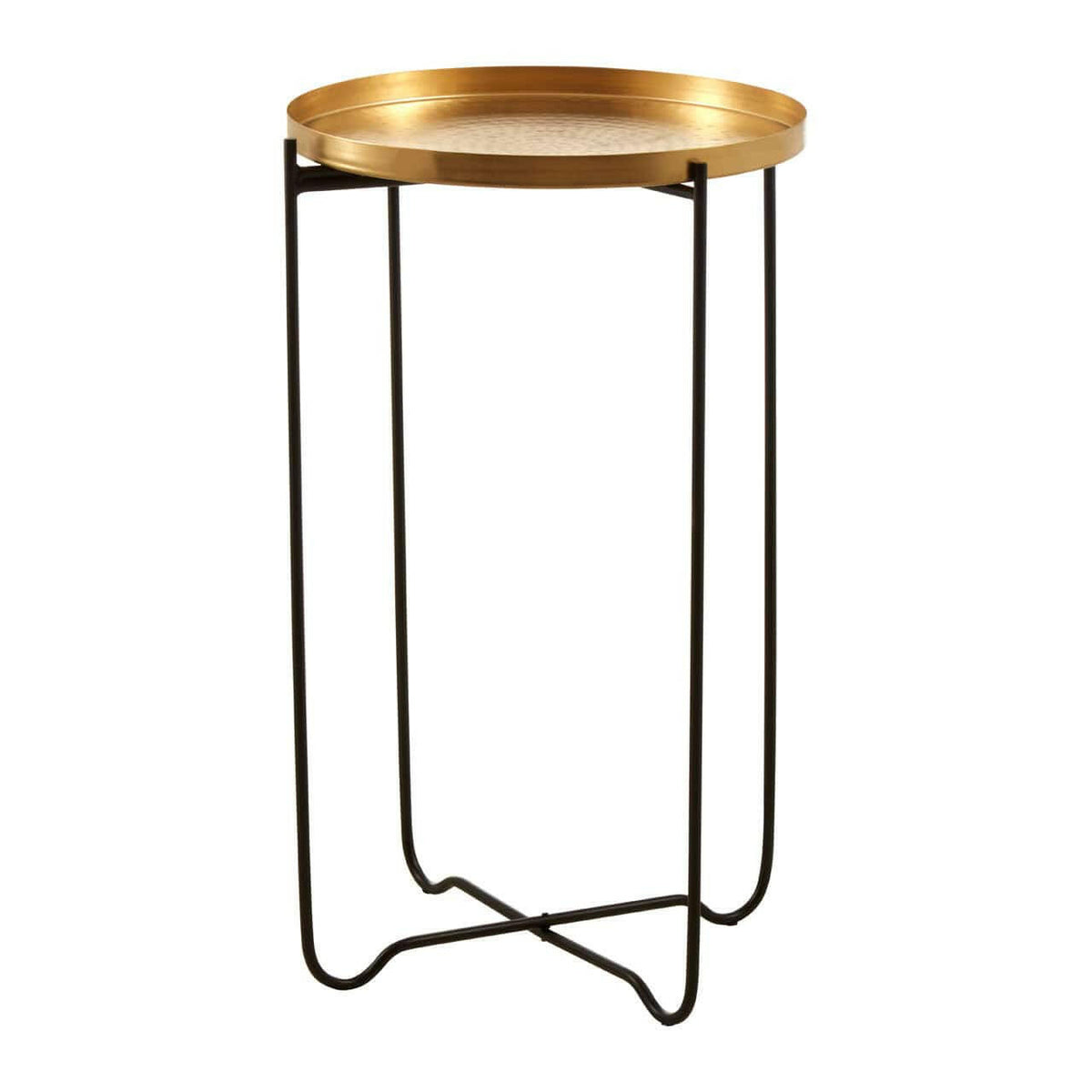 Templar Gold Finish Round Top Side Table.