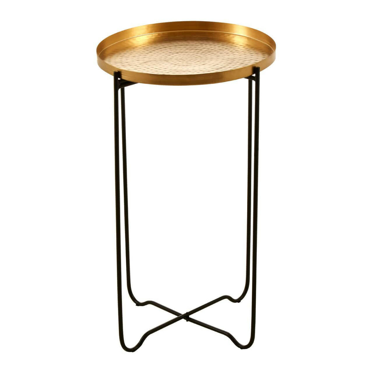 Templar Gold Finish Round Top Side Table.