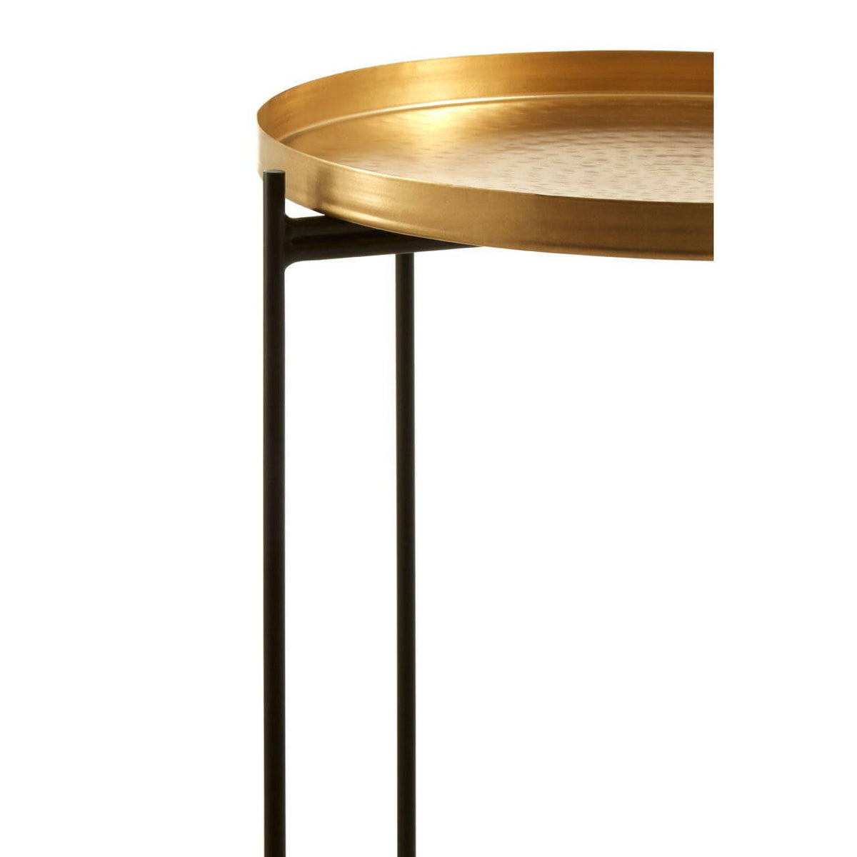 Templar Gold Finish Round Top Side Table.