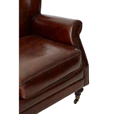 Hamilton Interiors Living Victor Mocha Brown Leather Classic Armchair House of Isabella UK