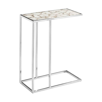 Hamilton Interiors Living Virgo White & Silver Agate Side Table House of Isabella UK