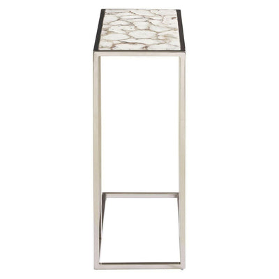 Hamilton Interiors Living Virgo White & Silver Agate Side Table House of Isabella UK