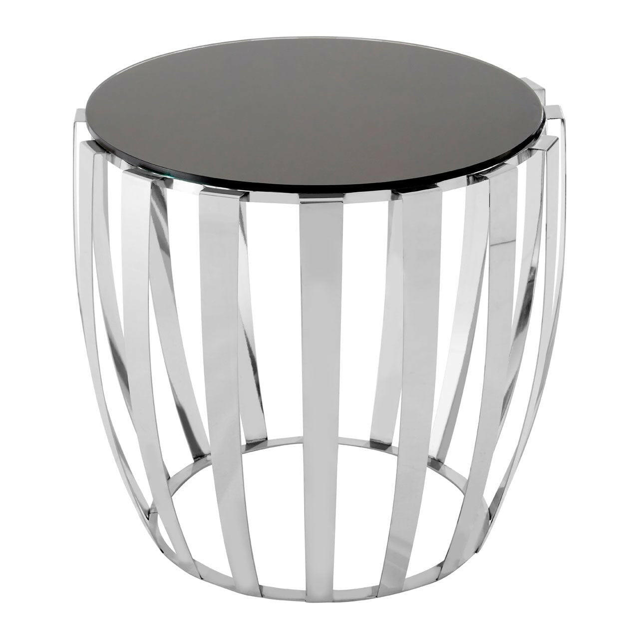 Hamilton Interiors Living Yasmin Stainless Steel Side Table House of Isabella UK