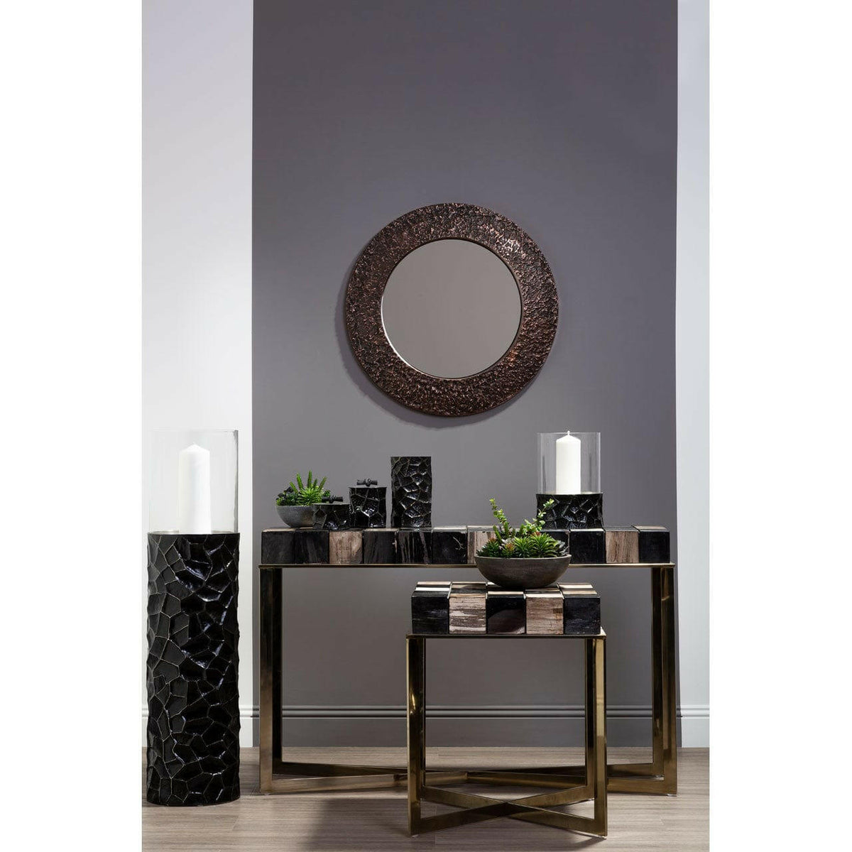 Almora Copper Finish Wall Mirror.