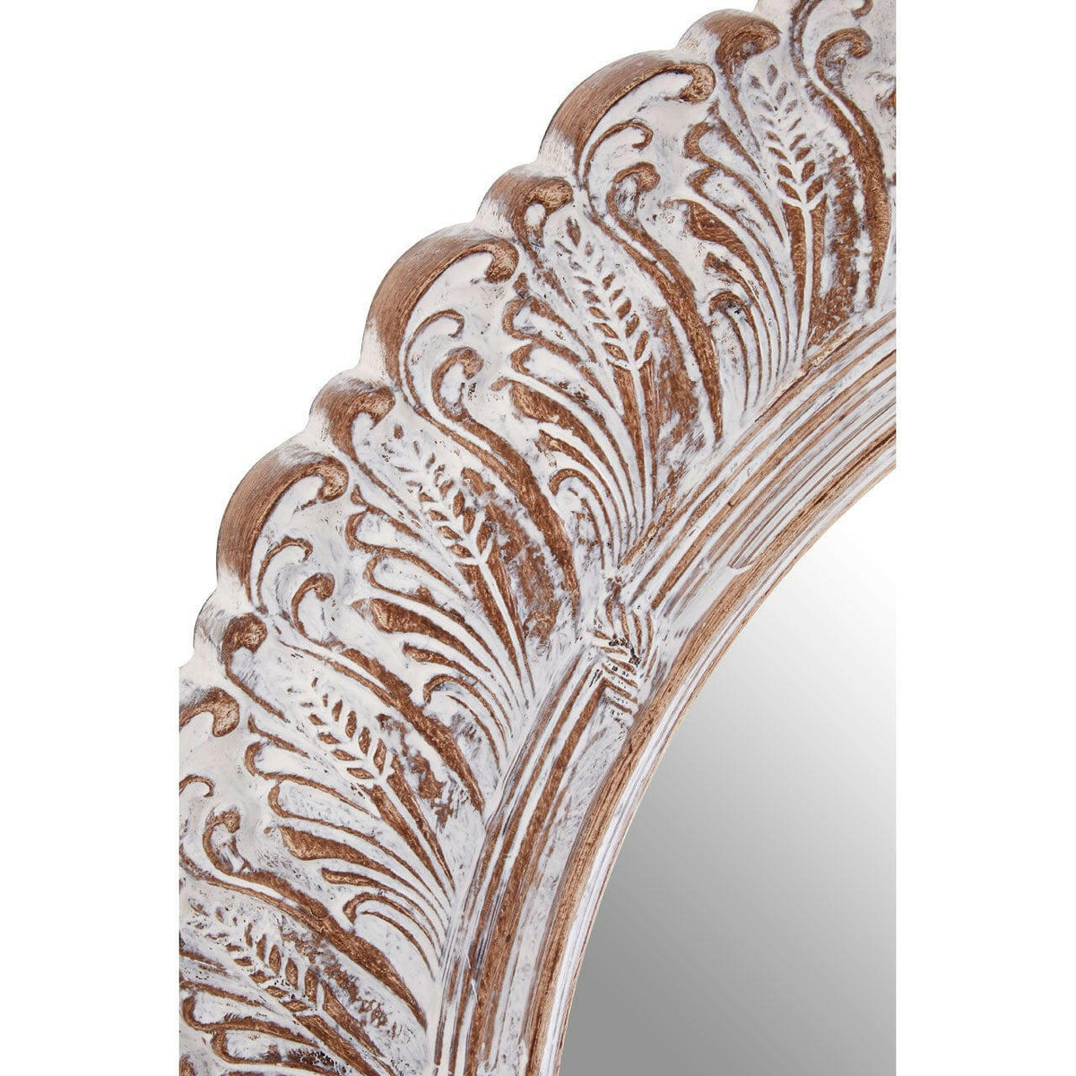 Antique Grey Acanthus Leaf Wall Mirror.