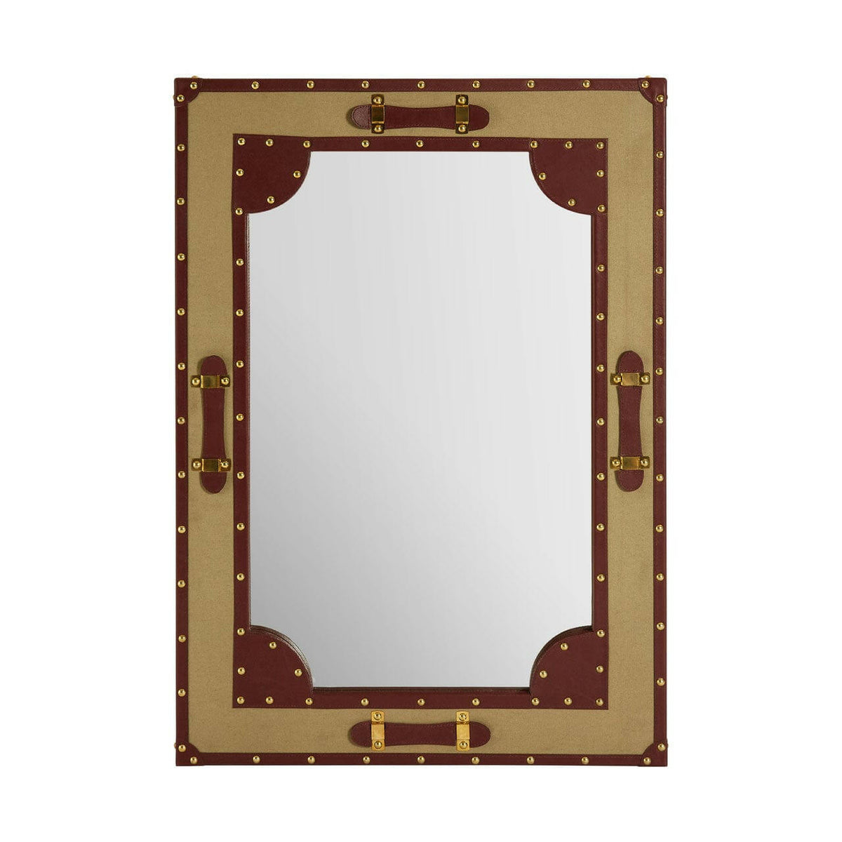Columbus Canvas / Leather Trim Wall Mirror.