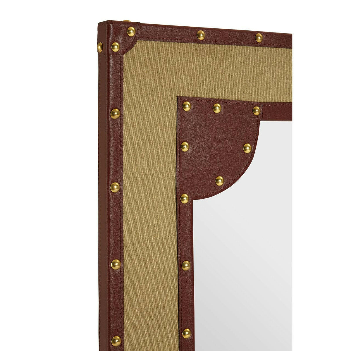 Columbus Canvas / Leather Trim Wall Mirror.