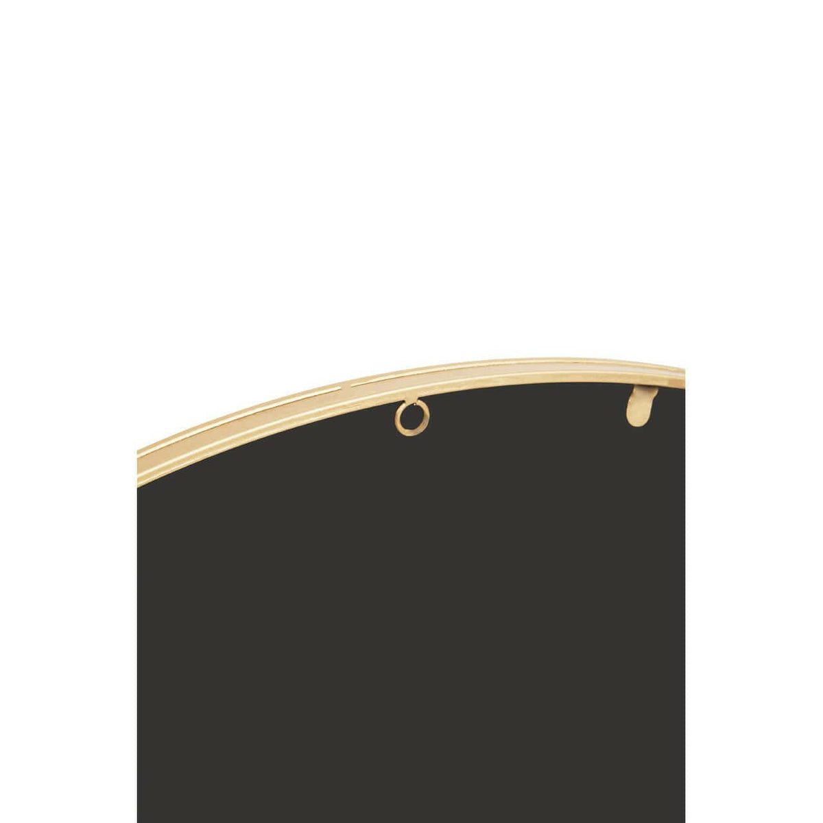 Descartes Gold Finish Round Wall Mirror.