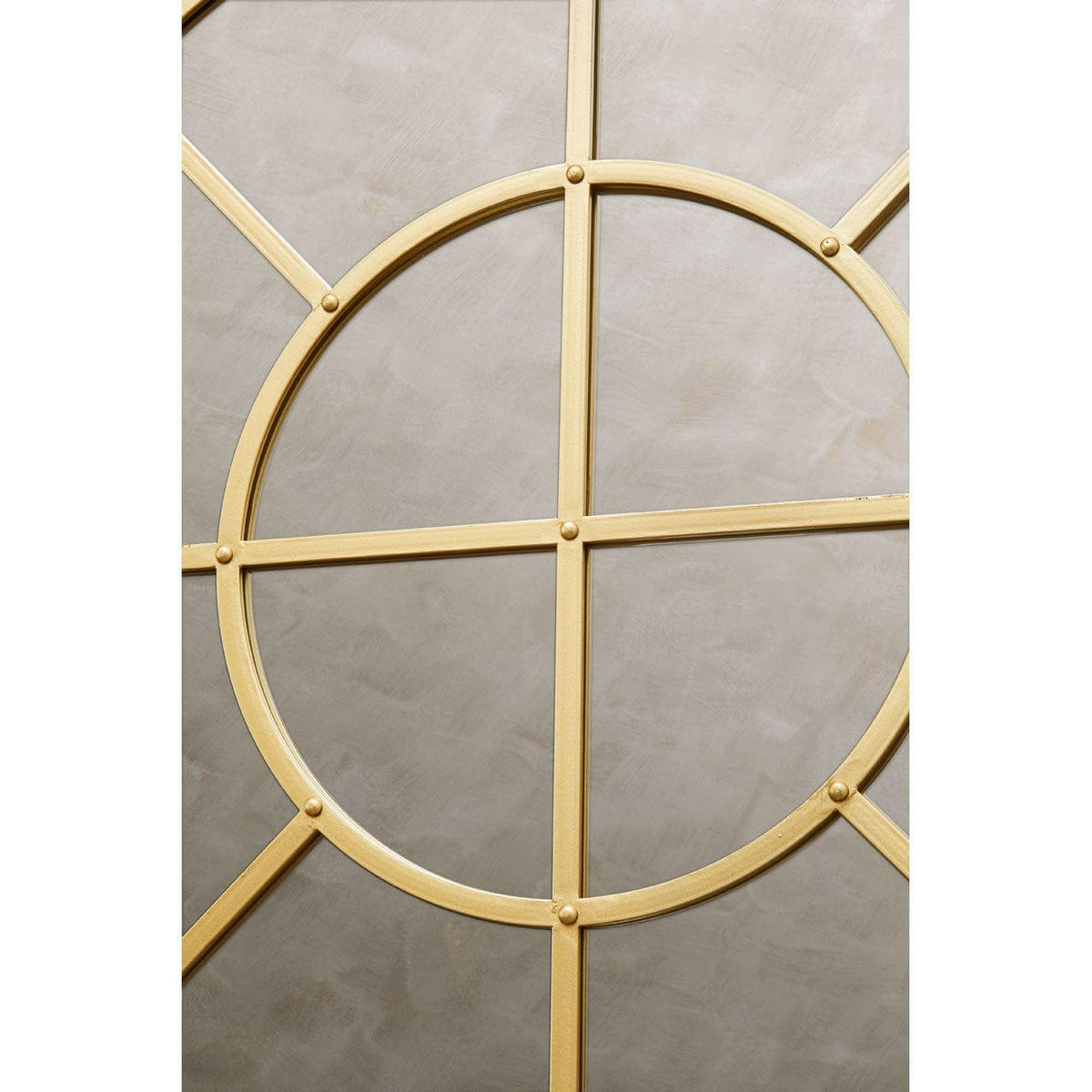 Descartes Gold Finish Round Wall Mirror.