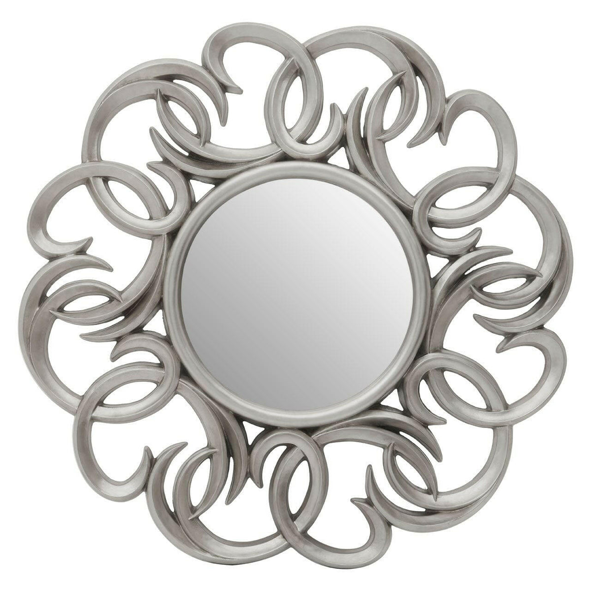 Entwined Silver Swirl Wall Mirror.