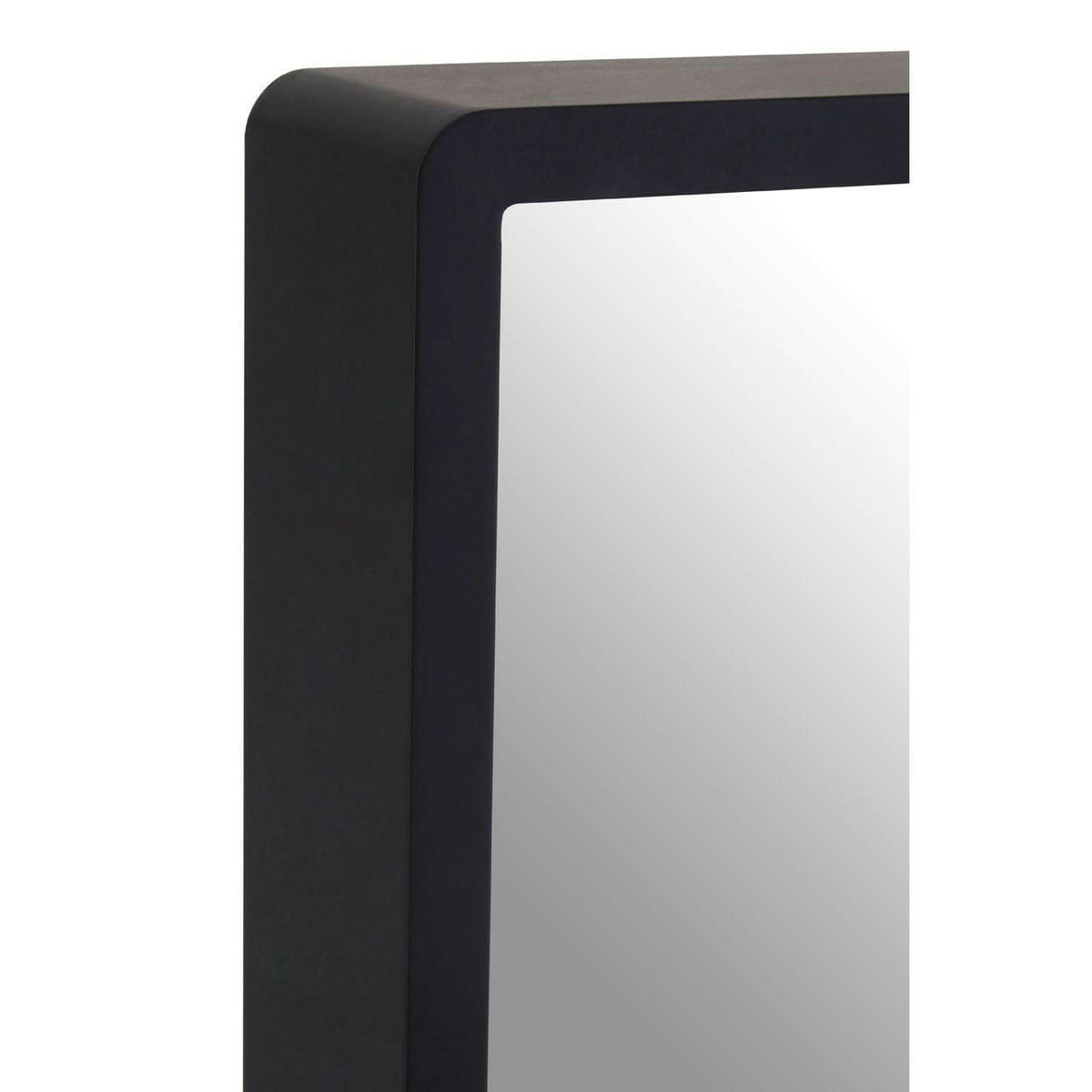 Medium Black Wall Mirror With Gold Edge.