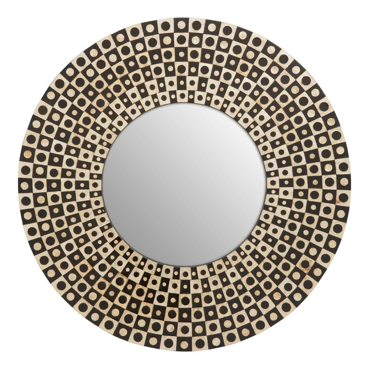 Palu Square Hole Black And Gold Wall Mirror.