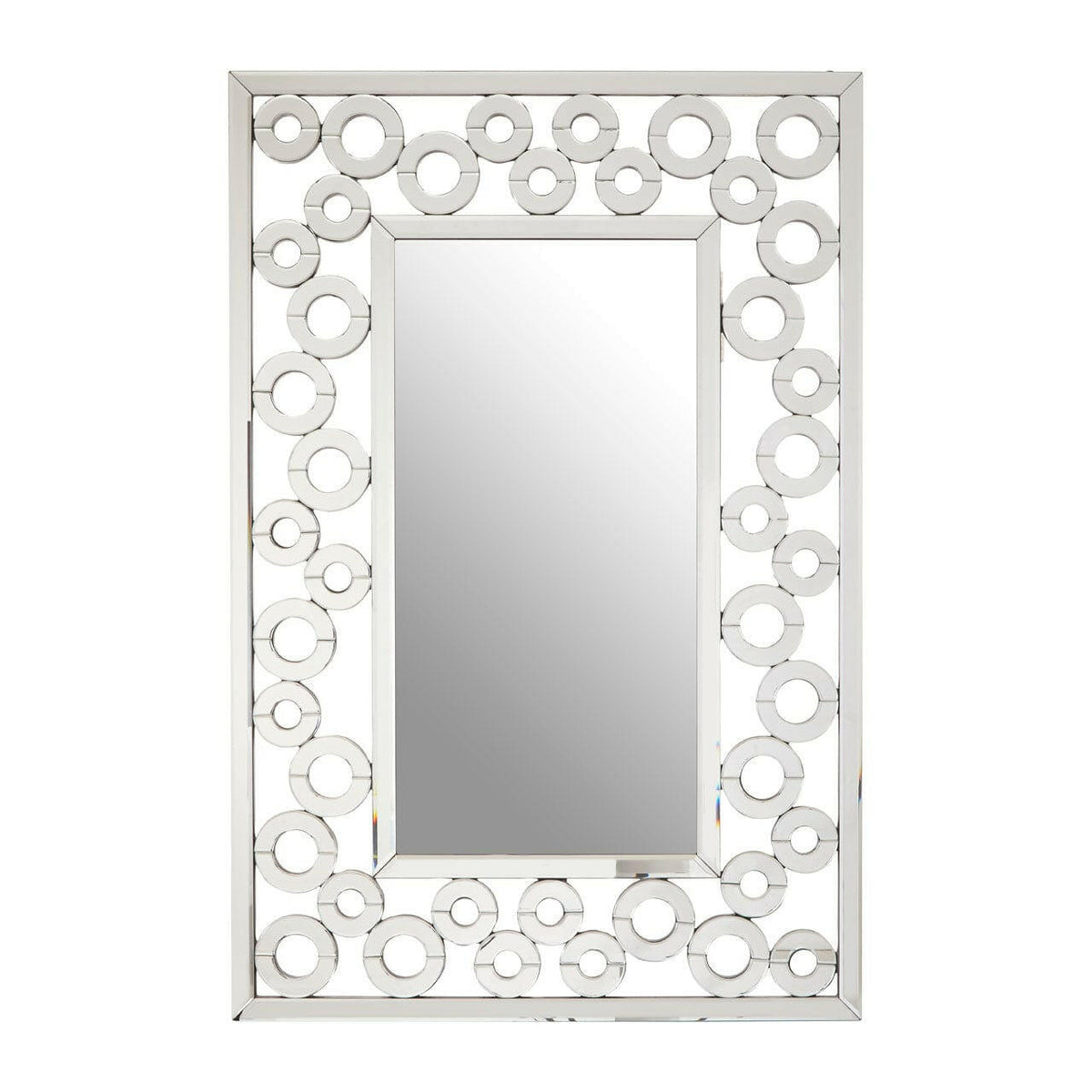 Puzzle Wall Mirror With Scrolled Frame.