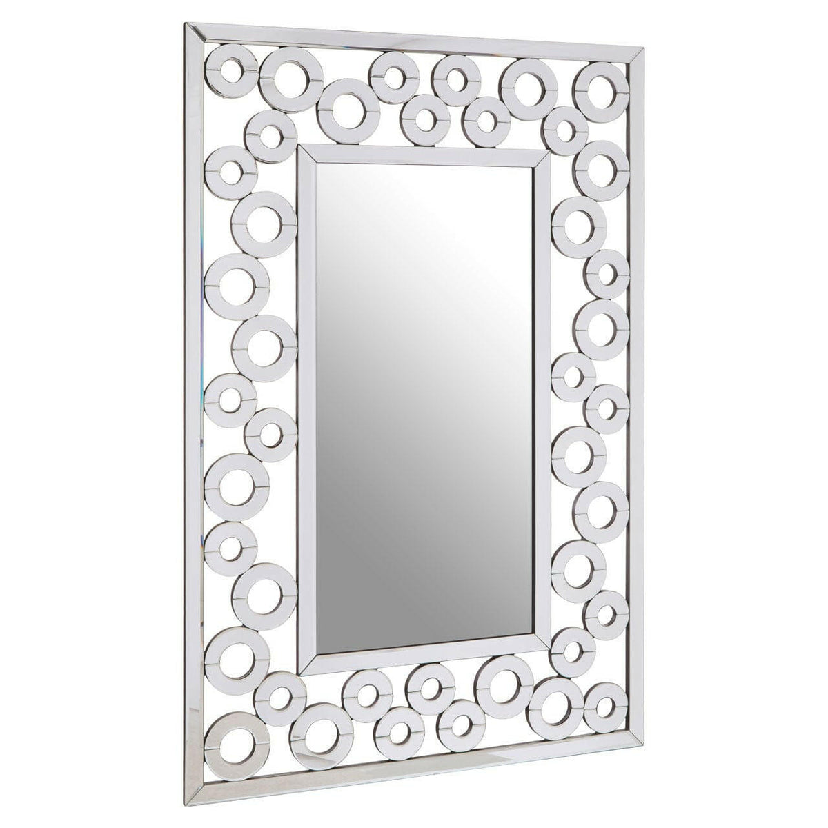 Puzzle Wall Mirror With Scrolled Frame.