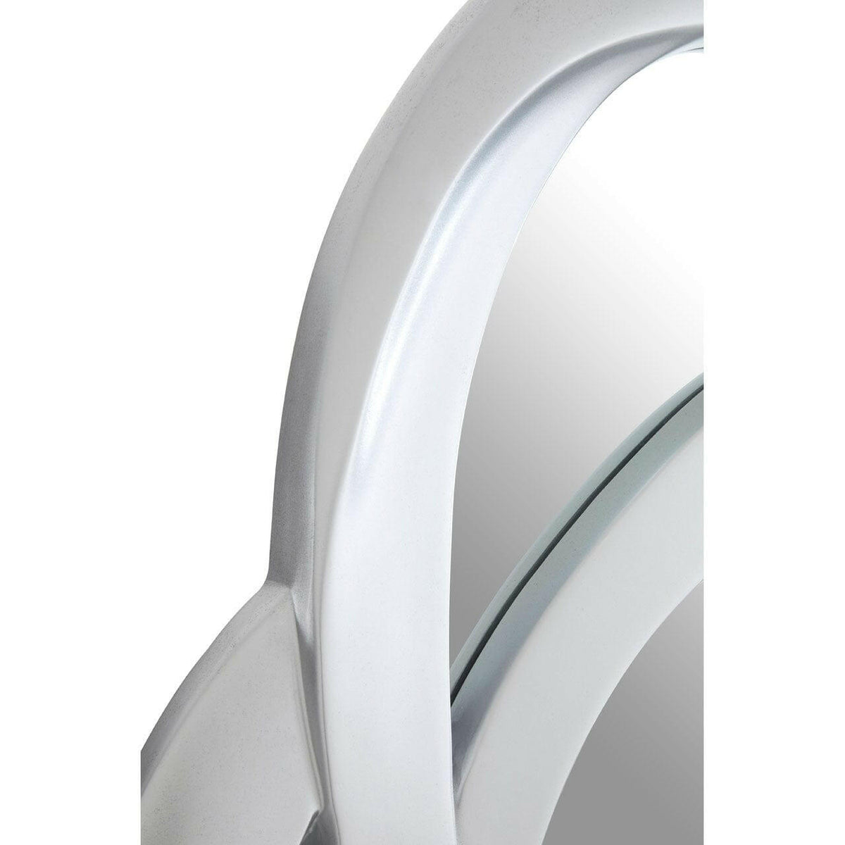 Silver Finish Elliptical Design Wall Mirror.