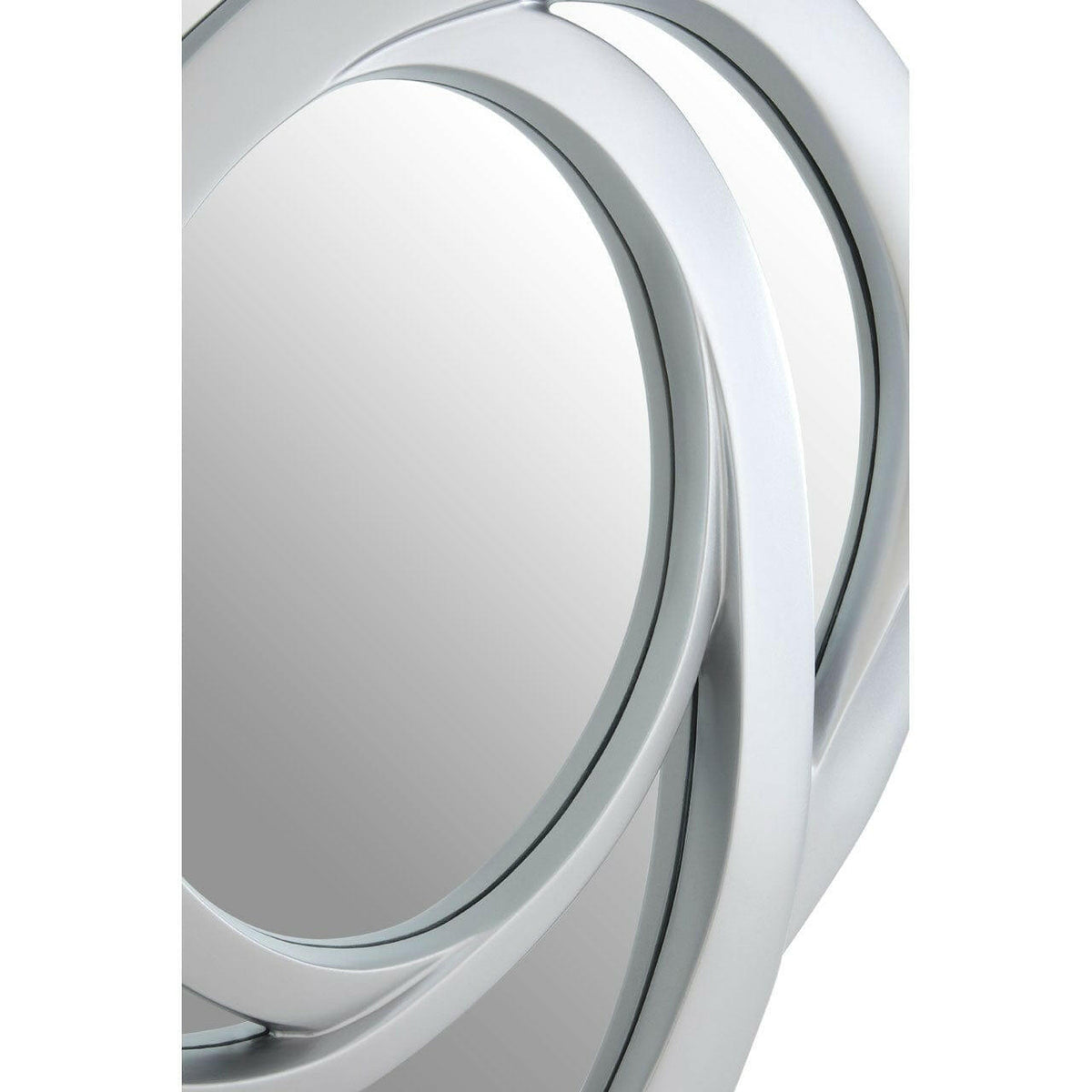 Silver Finish Elliptical Design Wall Mirror.