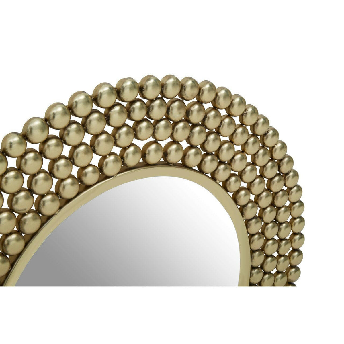 Templar Gold Finish Beaded Wall Mirror.