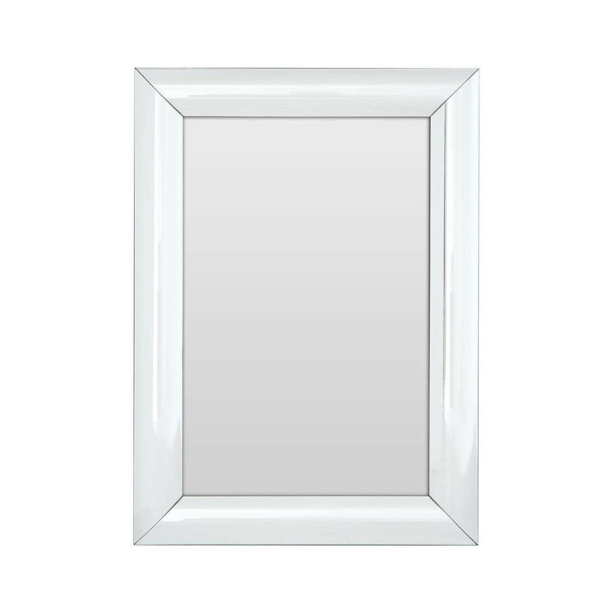 Thick Silver Frame Rectangular Wall Mirror.