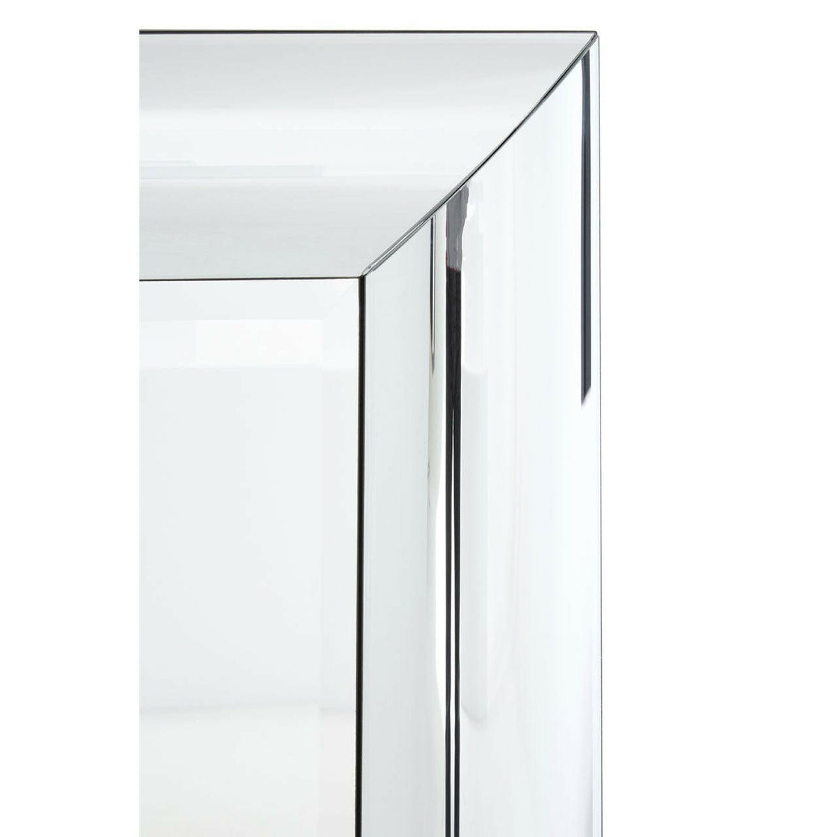 Thick Silver Frame Rectangular Wall Mirror.