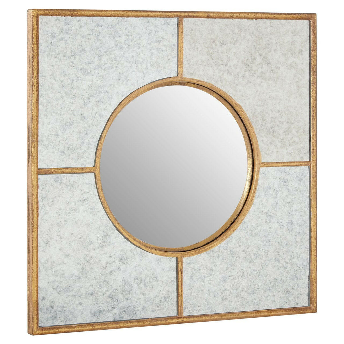Zariah Gold Finish Art Deco Wall Mirror.