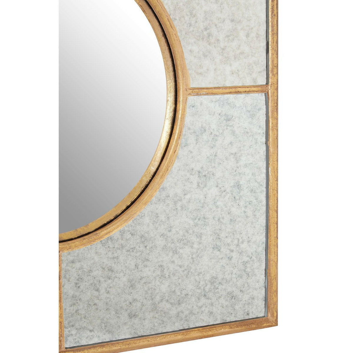 Zariah Gold Finish Art Deco Wall Mirror.