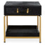 Hamilton Interiors Sleeping Kensington Townhouse Hair On Hide Black And Gold Bedside Table House of Isabella UK