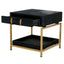 Hamilton Interiors Sleeping Kensington Townhouse Hair On Hide Black And Gold Bedside Table House of Isabella UK