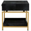 Hamilton Interiors Sleeping Kensington Townhouse Hair On Hide Black And Gold Bedside Table House of Isabella UK