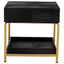 Hamilton Interiors Sleeping Kensington Townhouse Hair On Hide Black And Gold Bedside Table House of Isabella UK