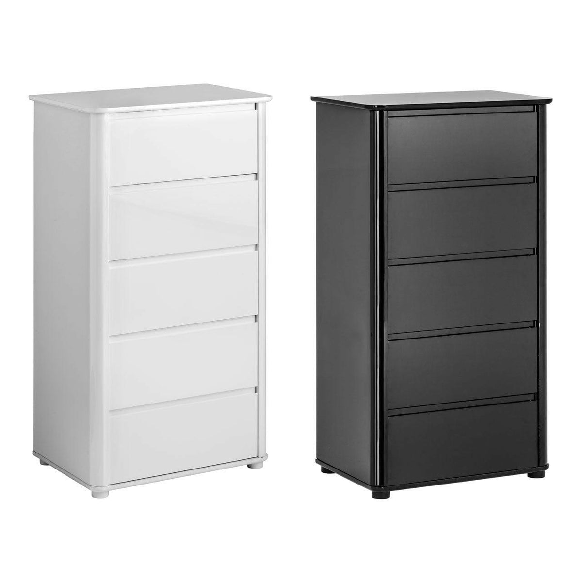 Moritz Black High Gloss 5 Drawer Chest.