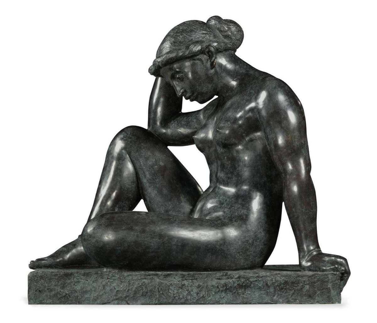 Jonathan Charles Art Deco Nude Female Left Sculpture.