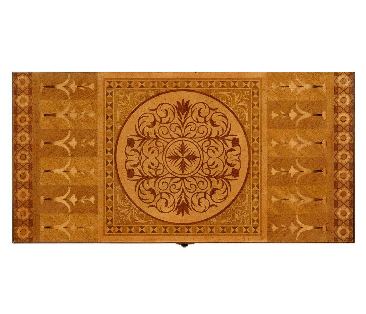 Jonathan Charles Backgammon Board Monarch - Floral Marquetry.