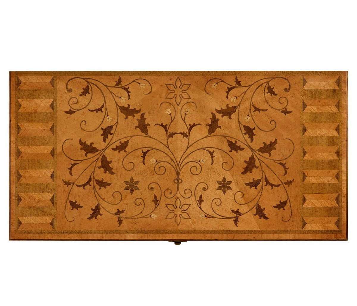 Jonathan Charles Backgammon Board Monarch - Seaweed Marquetry.