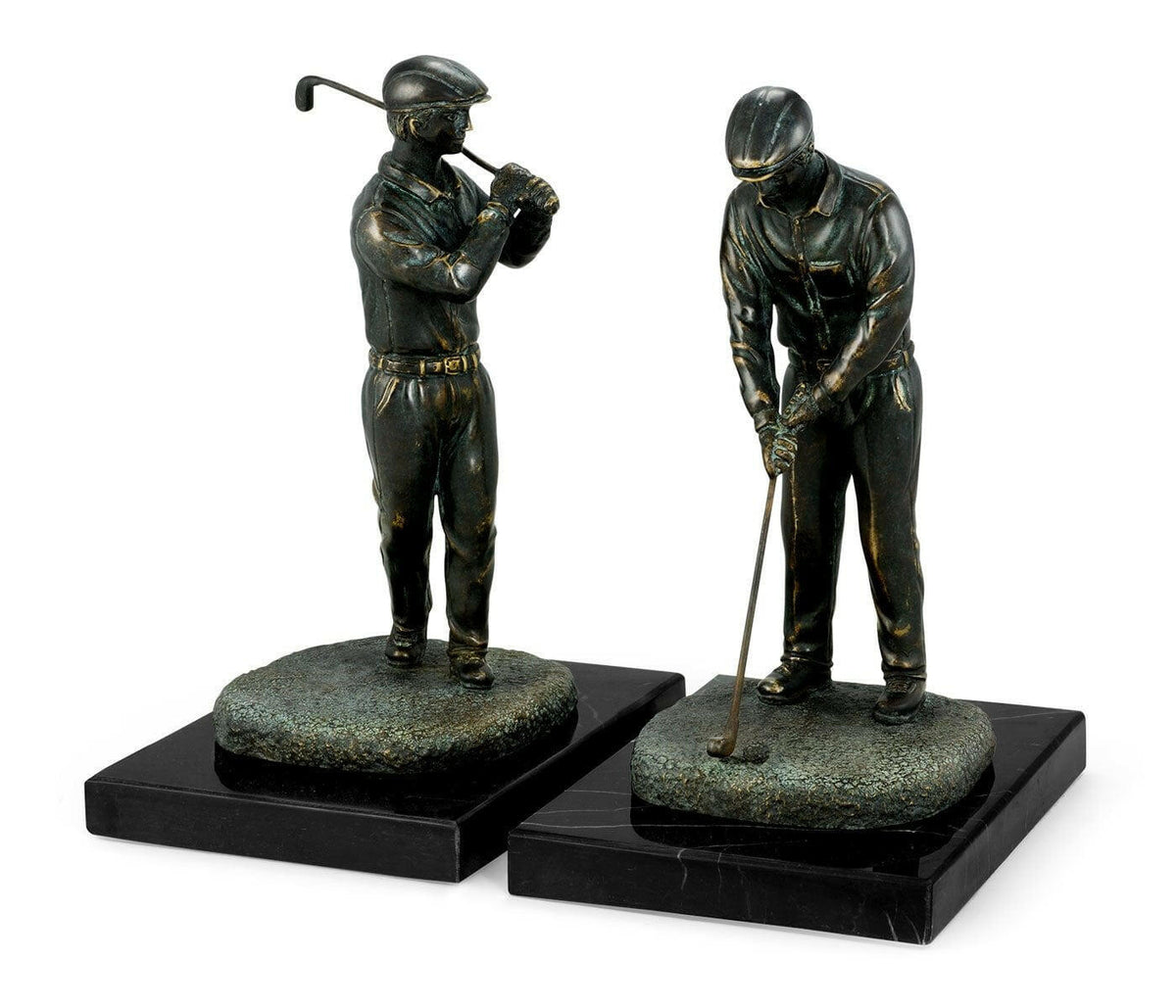 Jonathan Charles Bookends Golfer in Dark Bronze.
