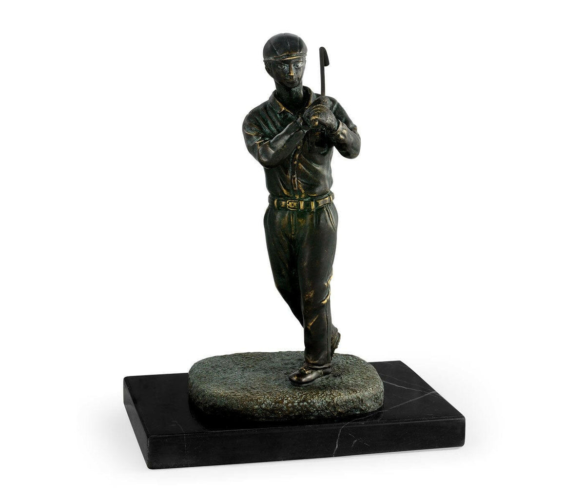 Jonathan Charles Bookends Golfer in Dark Bronze.