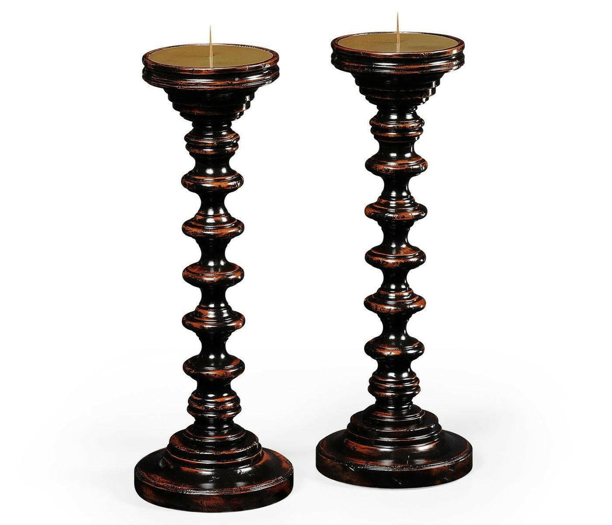 Jonathan Charles Candlesticks Set of 2 Ebonised.