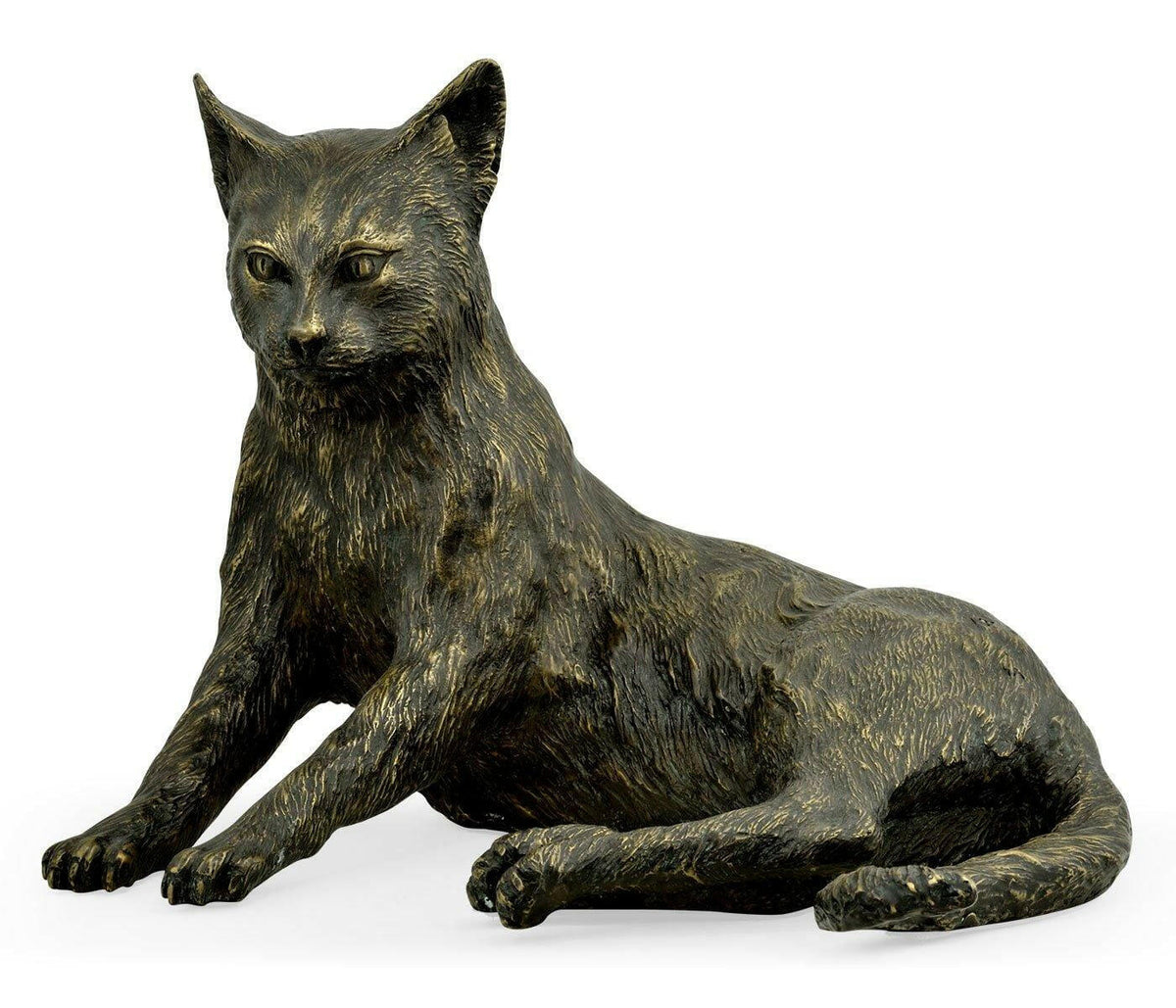 Jonathan Charles Cat Figurine in Dark Bronze.