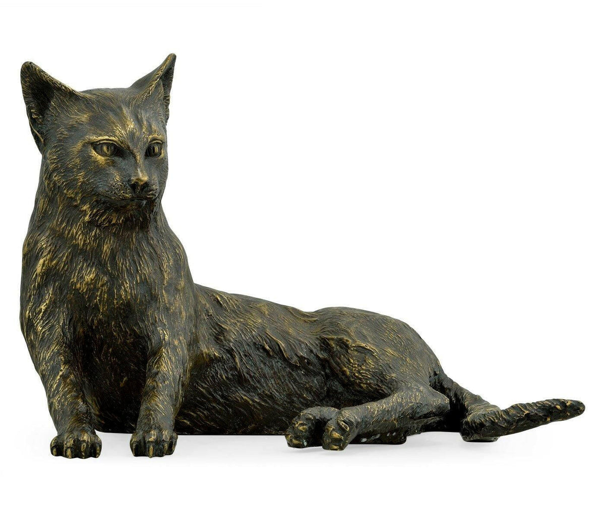 Jonathan Charles Cat Figurine in Dark Bronze.