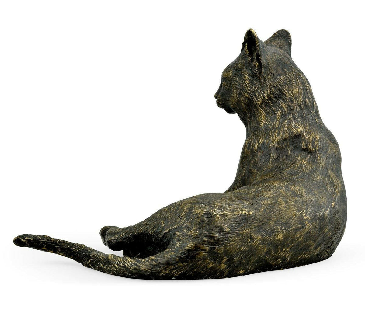 Jonathan Charles Cat Figurine in Dark Bronze.