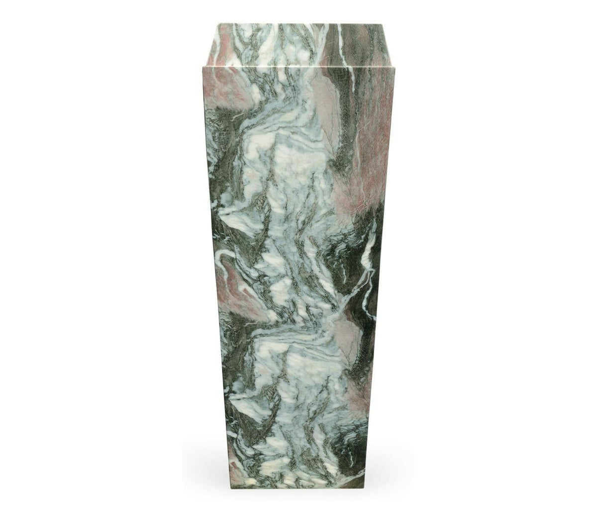 Jonathan Charles Charles Outdoor Large Square Planter in Faux Black Marble.