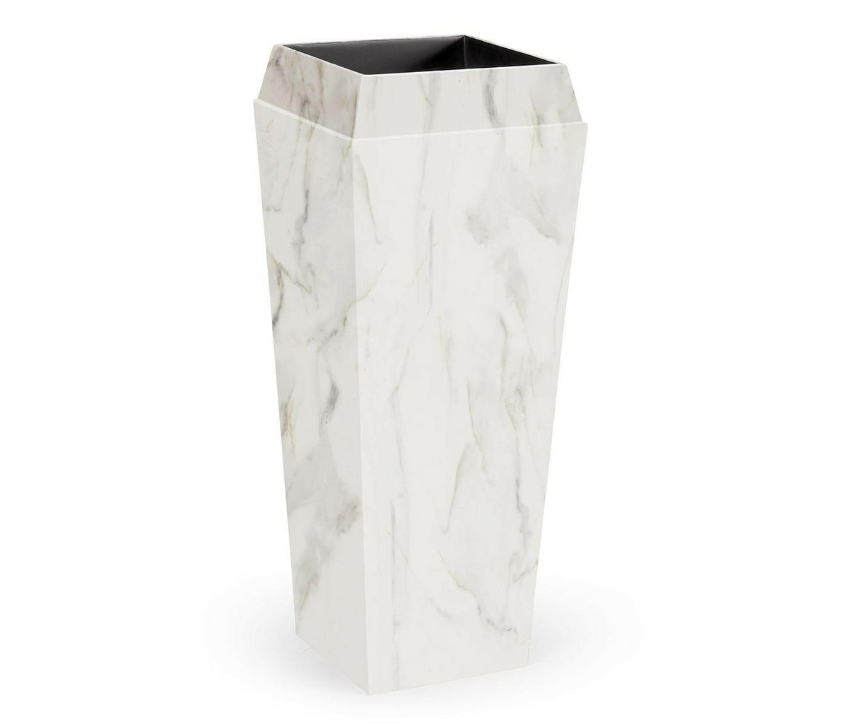 Jonathan Charles Charles Outdoor Large Square Planter in Faux White Marble.