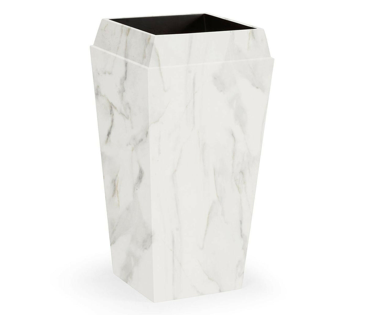 Jonathan Charles Charles Outdoor Medium Square Planter in Faux White Marble.