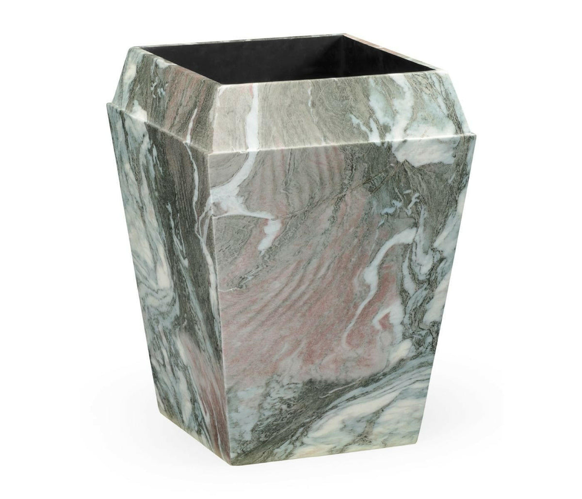 Jonathan Charles Charles Outdoor Small Square Planter in Faux Black Marble.