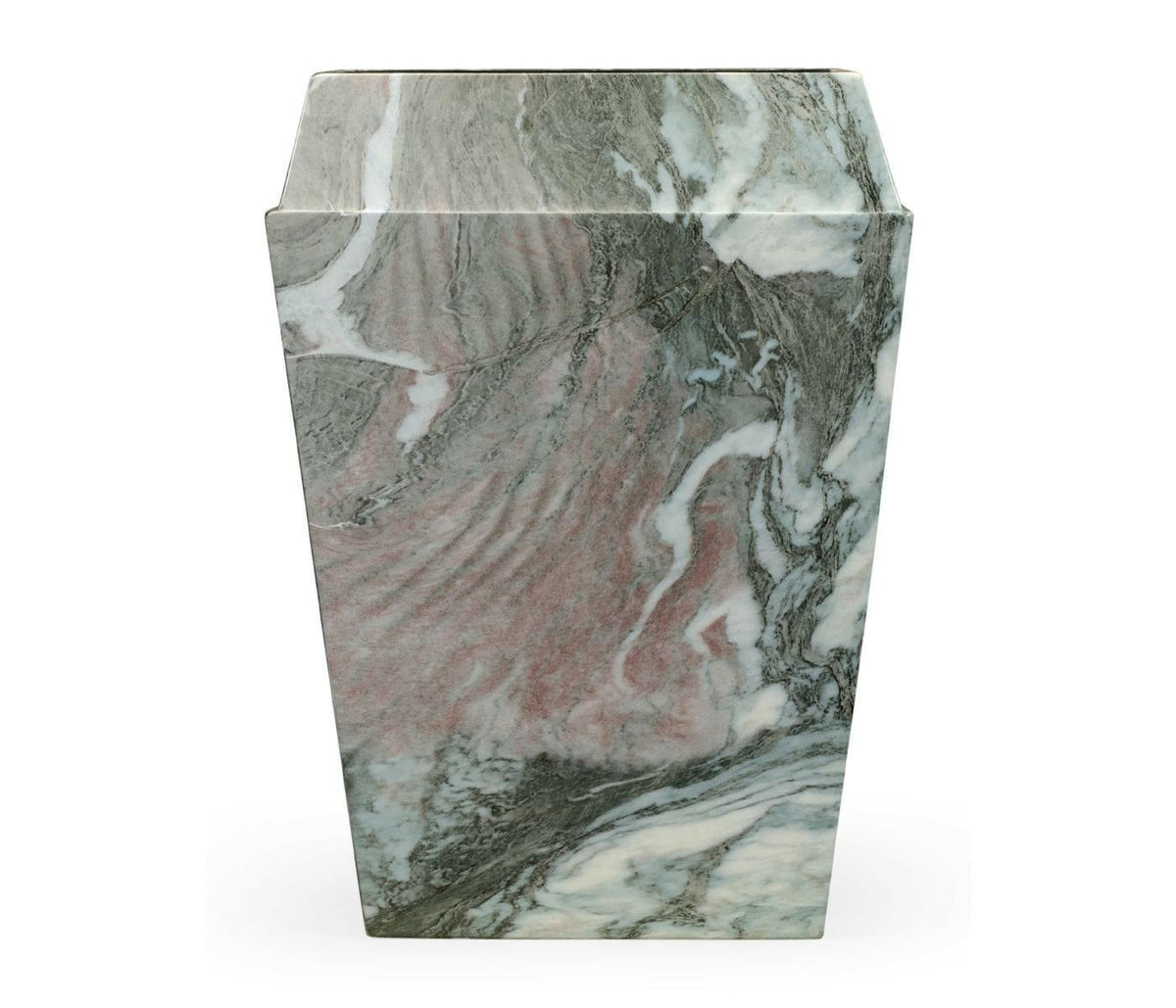 Jonathan Charles Charles Outdoor Small Square Planter in Faux Black Marble.