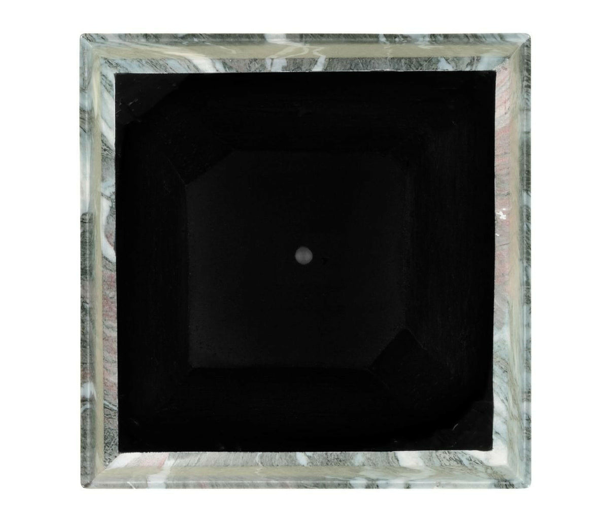 Jonathan Charles Charles Outdoor Small Square Planter in Faux Black Marble.