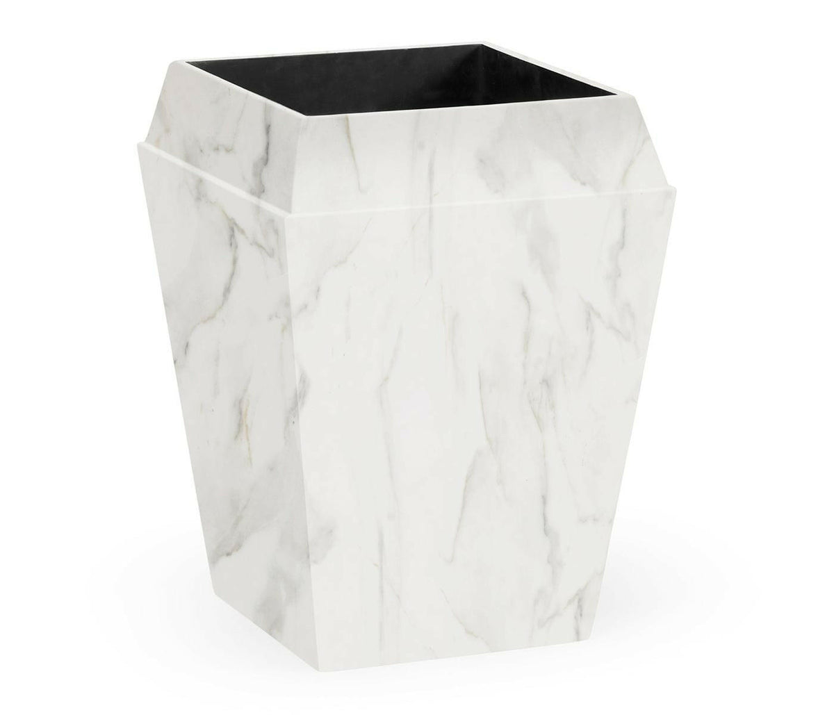 Jonathan Charles Charles Outdoor Small Square Planter in Faux White Marble.